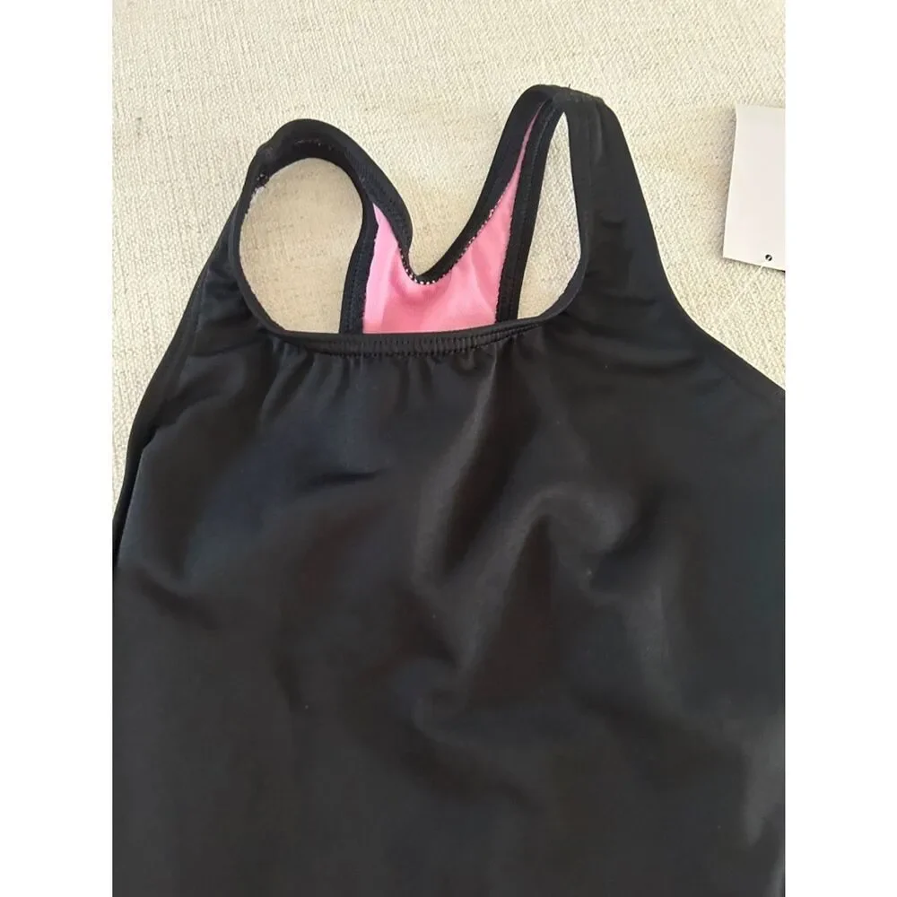 TYR Durafast Lite® Girl's Maxfit Swimsuit - Ella, Black/Pink, Size 10-12, NWT